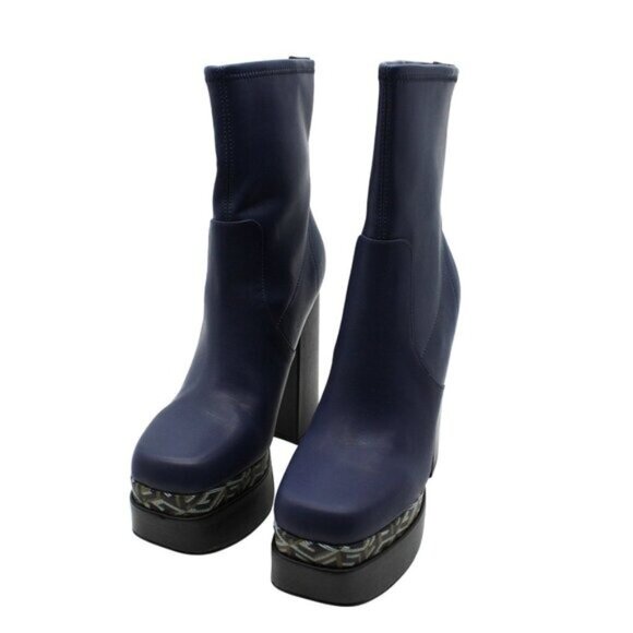 Guess Womens Blue Color Block 2 Platform Booties - Picture 5 of 8